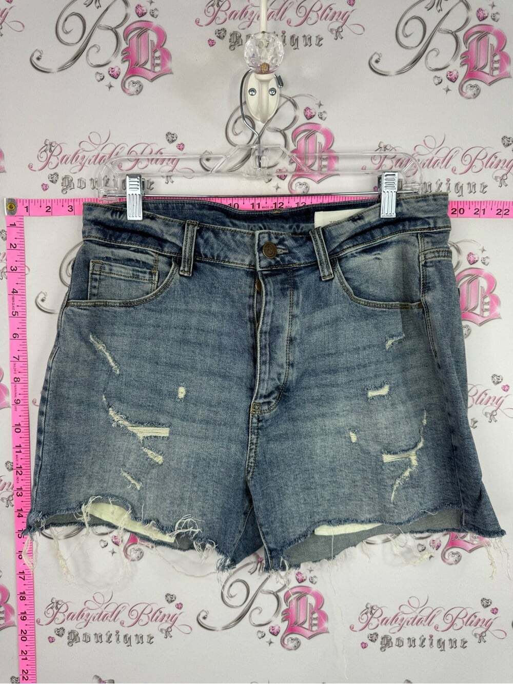 Treasure & Bond shorts foster boyfriend Distressed Denim high rise Light Blue